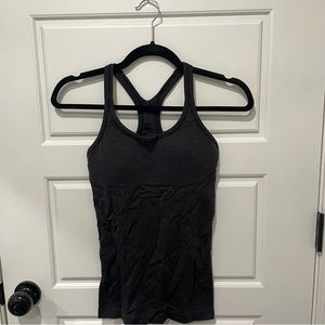 Womens Lululemon Racerback tank top built in bra size 4 dark gray